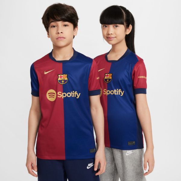 nike fc barcelona home shirt 24 25 2024 2025 kids kinderen FN9153-456 absolute teamsport brugge ats